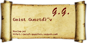 Geist Gusztáv névjegykártya