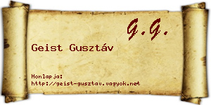 Geist Gusztáv névjegykártya